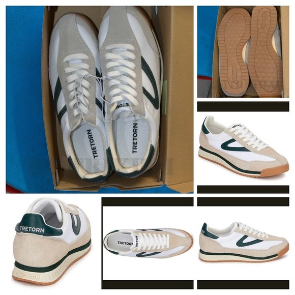 Tretorn Women’s Rawlins Sneaker Suede Leather Lightweight Rawlins 2.0 GReen/Gray - Picture 1 of 9